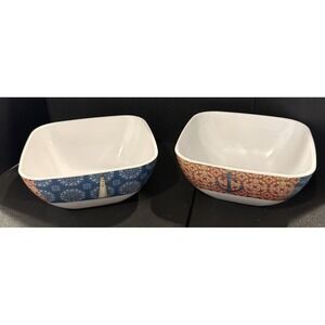 Certified International Melamine Nautical Square Cereal Bowls Set Of 2 Beach